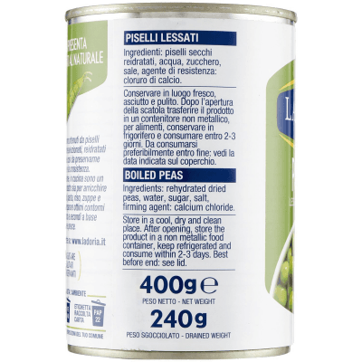 Piselli lessati al naturale La Doria 400 g 240 g – immagine 10