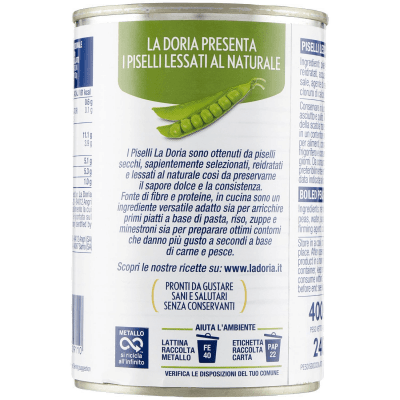 Piselli lessati al naturale La Doria 400 g 240 g – immagine 11