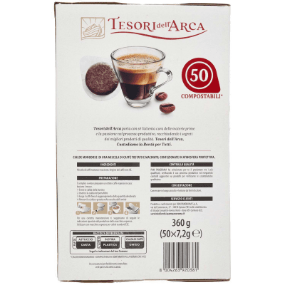 TESORI DELL'ARCA 50 Cialde Caffè Espresso Cremoso 50 x 7,2 g – immagine 10