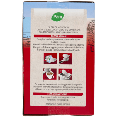 PAM 50 Cialde Caffè Espresso Intenso 50 x 7,2 g – immagine 10