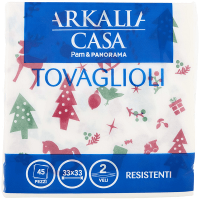 ARKALIA CASA Tovaglioli Decoro Natale 33x33 2 Veli 45 pz – immagine 9