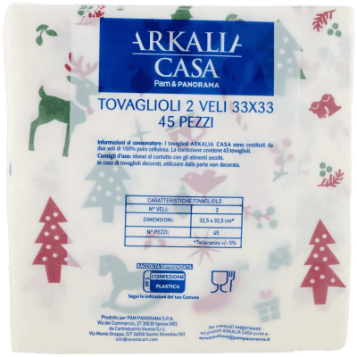ARKALIA CASA Tovaglioli Decoro Natale 33x33 2 Veli 45 pz – immagine 11