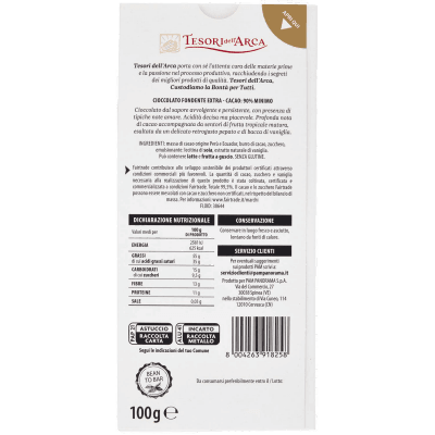 TESORI DELL'ARCA Cioccolato Fondente Extra 90% Cacao Intenso 100 g – immagine 11