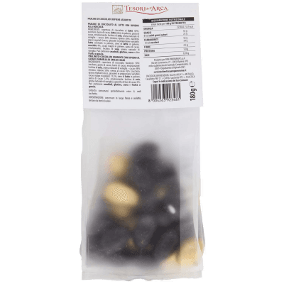 TESORI DELL'ARCA Ovetti di cioccolato al latte e fondente con ripieni assortiti 180 g Praline di cioccolato al latte con ripieno alla nocciola Praline di cioccolato fondente con ripieno al cacao e granella di fave di cacao – immagine 11