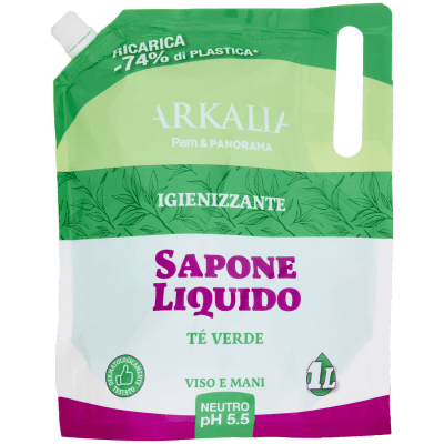 ARKALIA Sapone Liquido Igienizzante Tè Verde Viso e Mani Ricarica 1 L – immagine 9