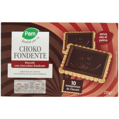 PAM Qualità per te Choko Fondente biscotti con cioccolato fondente 250g (25g x 10) – immagine 9