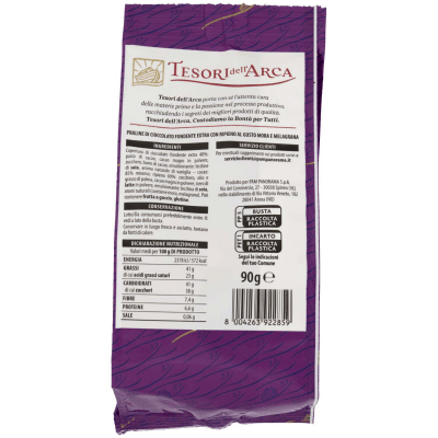 TESORI DELL'ARCA Praline di Cioccolato Fondente Extra con Ripieno al Gusto Mora e Melagrana 90 g – immagine 11