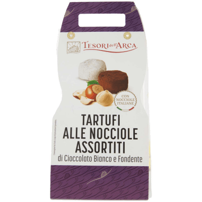 TESORI DELL'ARCA Tartufi alle Nocciole Assortiti di Cioccolato Bianco e Fondente 160 g – immagine 9