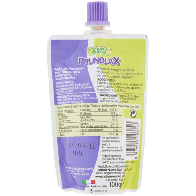 Natura Nuova Prunolax active frullato di prugna e fibre vegetali 100g – immagine 4