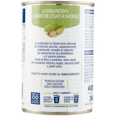 Lenticchie lessate al naturale La Doria 400 g 240 g – immagine 11