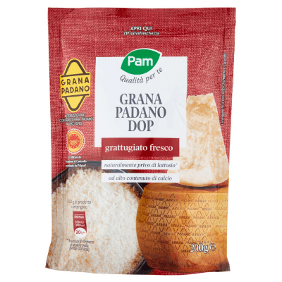 PAM Qualità per te Grana Padano DOP grattugiato fresco 200 g – immagine 9