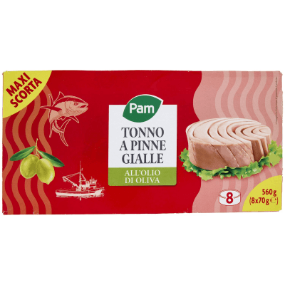 PAM Tonno a Pinne Gialle all'Olio di Oliva 8 x 70 g – immagine 9