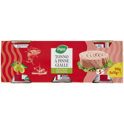 PAM Tonno a Pinne Gialle all'Olio di Oliva 5 x 70 g – immagine 9