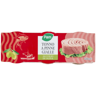 PAM Tonno a Pinne Gialle all'Olio di Oliva 3 x 80 g – immagine 9