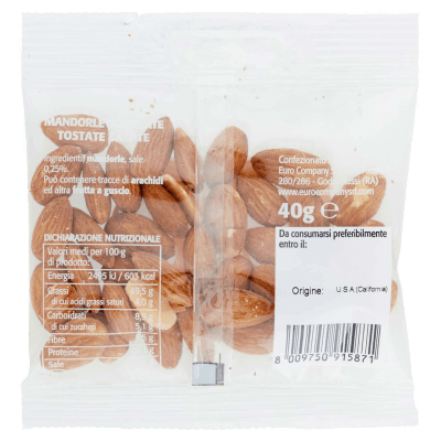 Mandorle sgusciate tostate leggermente salate 40g – immagine 4