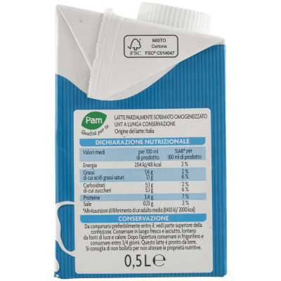 PAM Qualità per te Latte UHT parzialmente scremato 0.5 L – immagine 10