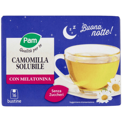PAM Qualità per te Camomilla Solubile con Melatonina Bustine 16 x 4 g – immagine 9
