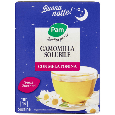 PAM Qualità per te Camomilla Solubile con Melatonina Bustine 16 x 4 g – immagine 11
