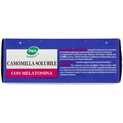 PAM Qualità per te Camomilla Solubile con Melatonina Bustine 16 x 4 g – immagine 13