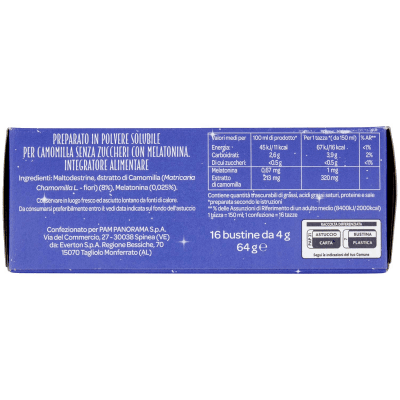 PAM Qualità per te Camomilla Solubile con Melatonina Bustine 16 x 4 g – immagine 14