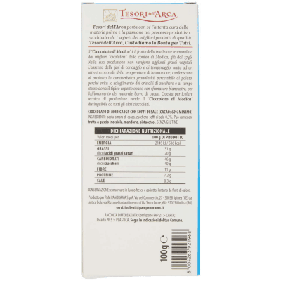 TESORI DELL'ARCA Cioccolato di Modica IGP Soffi di Sale 60% Cacao 100 g – immagine 11