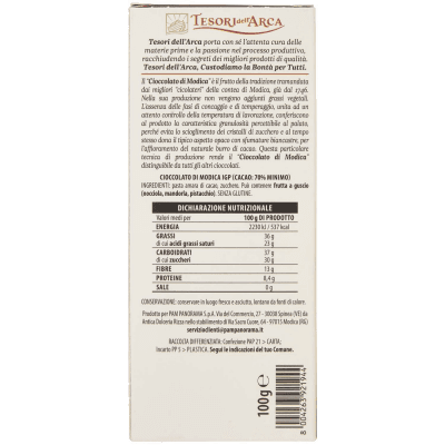 TESORI DELL'ARCA Cioccolato di Modica IGP 70% Cacao 100 g – immagine 11