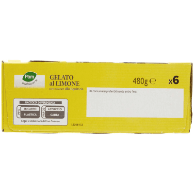PAM PANORAMA Gelati al limone con stecco alla liquirizia 480g (80g x 6) – immagine 10