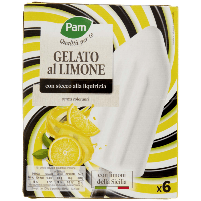PAM PANORAMA Gelati al limone con stecco alla liquirizia 480g (80g x 6) – immagine 11