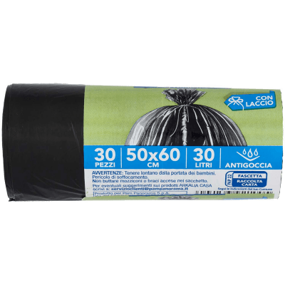ARKALIA CASA Sacchi Pattumiera con Laccio 50x60 cm 30 Litri Antigoccia 30 pz – immagine 13