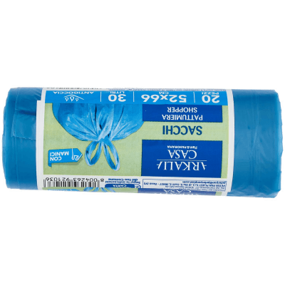 ARKALIA CASA Sacchi Pattumiera Shopper con Manici 52x66 cm 30 Litri Antigoccia 20 pz – immagine 11