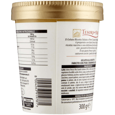 TESORI DELL'ARCA Gelato Ricotta Salata e Pere Candite 300 g – immagine 11