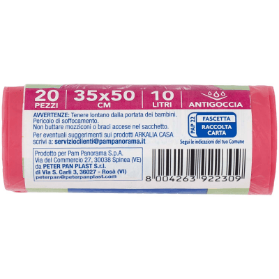Sacco immondizia bagno con lacci rosa 10lt 35x50cm 20 pezzi – immagine 13