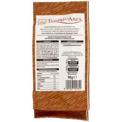 TESORI DELL'ARCA Praline di Cioccolato Fondente Extra con Ripieno al Caramello Salato 90 g – immagine 11