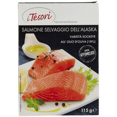 I TESORI Salmone Selvaggio dell'Alaska all'Olio d'Oliva (18%) Gusto Affumicato 115 g – immagine 9
