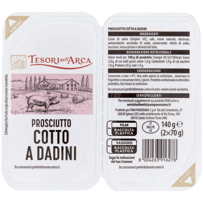 TESORI DELL'ARCA Prosciutto Cotto a Dadini 2 x 70 g – immagine 9