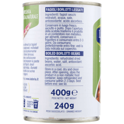 La Doria Borlotti Lessati al Naturale 400 g – immagine 10