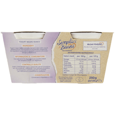 SEMPLICI E BUONI 0,1% di Grassi Bianco Yogurt Magro 250g (2x125g) – immagine 11