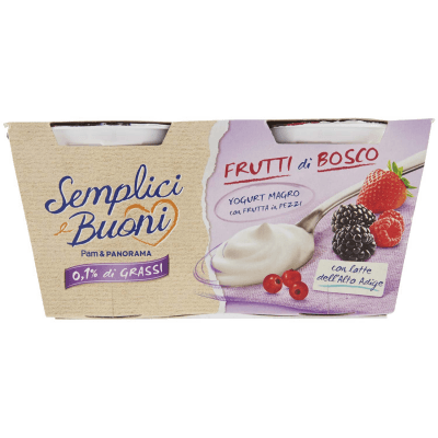 SEMPLICI E BUONI 0,1% di Grassi Frutti di Bosco Yogurt Magro con Frutta in Pezzi 250g (2x125g) – immagine 9