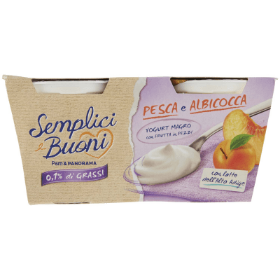 SEMPLICI E BUONI 0,1% di Grassi Pesca e Albicocca Yogurt Magro con Frutta in Pezzi 250g (2x125g) – immagine 9