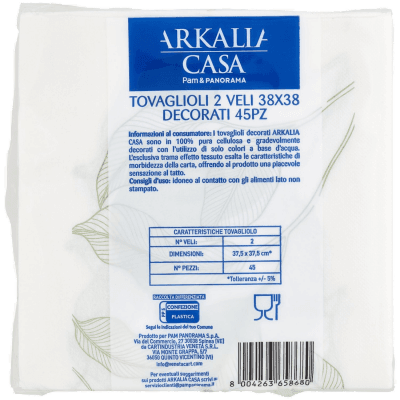 ARKALIA CASA Tovaglioli Morbidi Decorati 2 Veli 38x38 45 pz – immagine 11