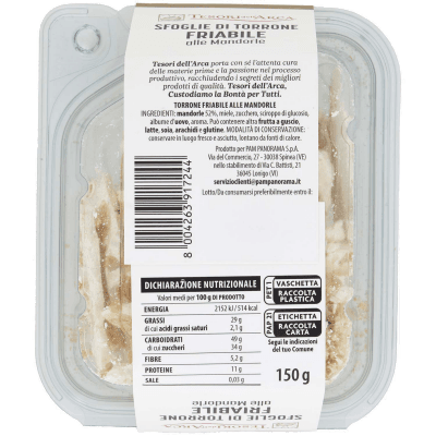 TESORI DELL'ARCA Sfoglie di Torrone Friabile alla Mandorle 150 g – immagine 11