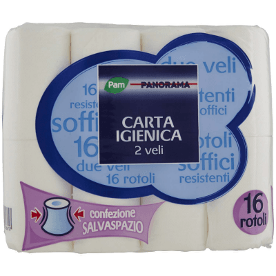 PAM PANORAMA Carta Igienica 2 Veli 16 rotoli salvaspazio – immagine 9