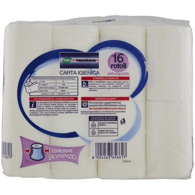 PAM PANORAMA Carta Igienica 2 Veli 16 rotoli salvaspazio – immagine 11