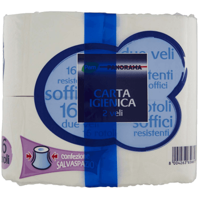 PAM PANORAMA Carta Igienica 2 Veli 16 rotoli salvaspazio – immagine 12