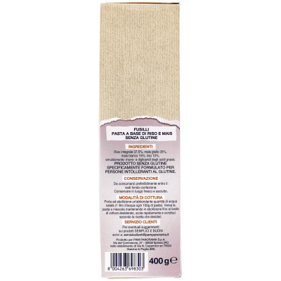 SEMPLICI E BUONI Senza Glutine Fusilli Riso e Mais 400 g – immagine 10