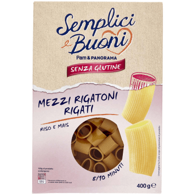 SEMPLICI E BUONI Senza Glutine Mezzi Rigatoni Rigati Riso e Mais 400 g – immagine 9