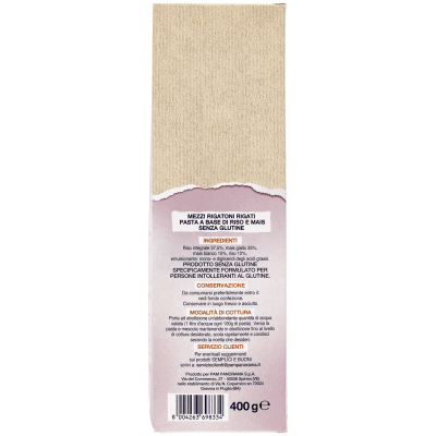 SEMPLICI E BUONI Senza Glutine Mezzi Rigatoni Rigati Riso e Mais 400 g – immagine 10