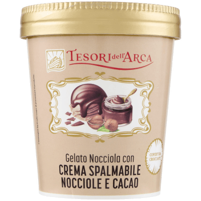 TESORI DELL'ARCA Gelato Nocciola con Crema Spalmabile Nocciole e Cacao 230 g – immagine 9