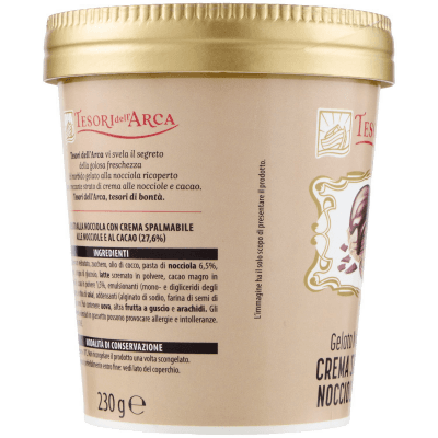 TESORI DELL'ARCA Gelato Nocciola con Crema Spalmabile Nocciole e Cacao 230 g – immagine 10