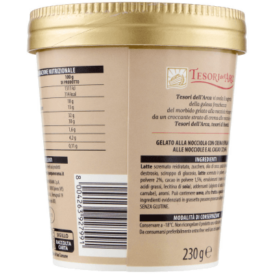 TESORI DELL'ARCA Gelato Nocciola con Crema Spalmabile Nocciole e Cacao 230 g – immagine 11